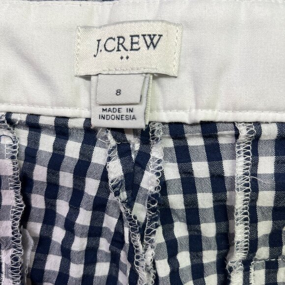 J. Crew Factory Size 8 Seersucker Crops Gingham Cotton H5191 - Picture 7 of 7